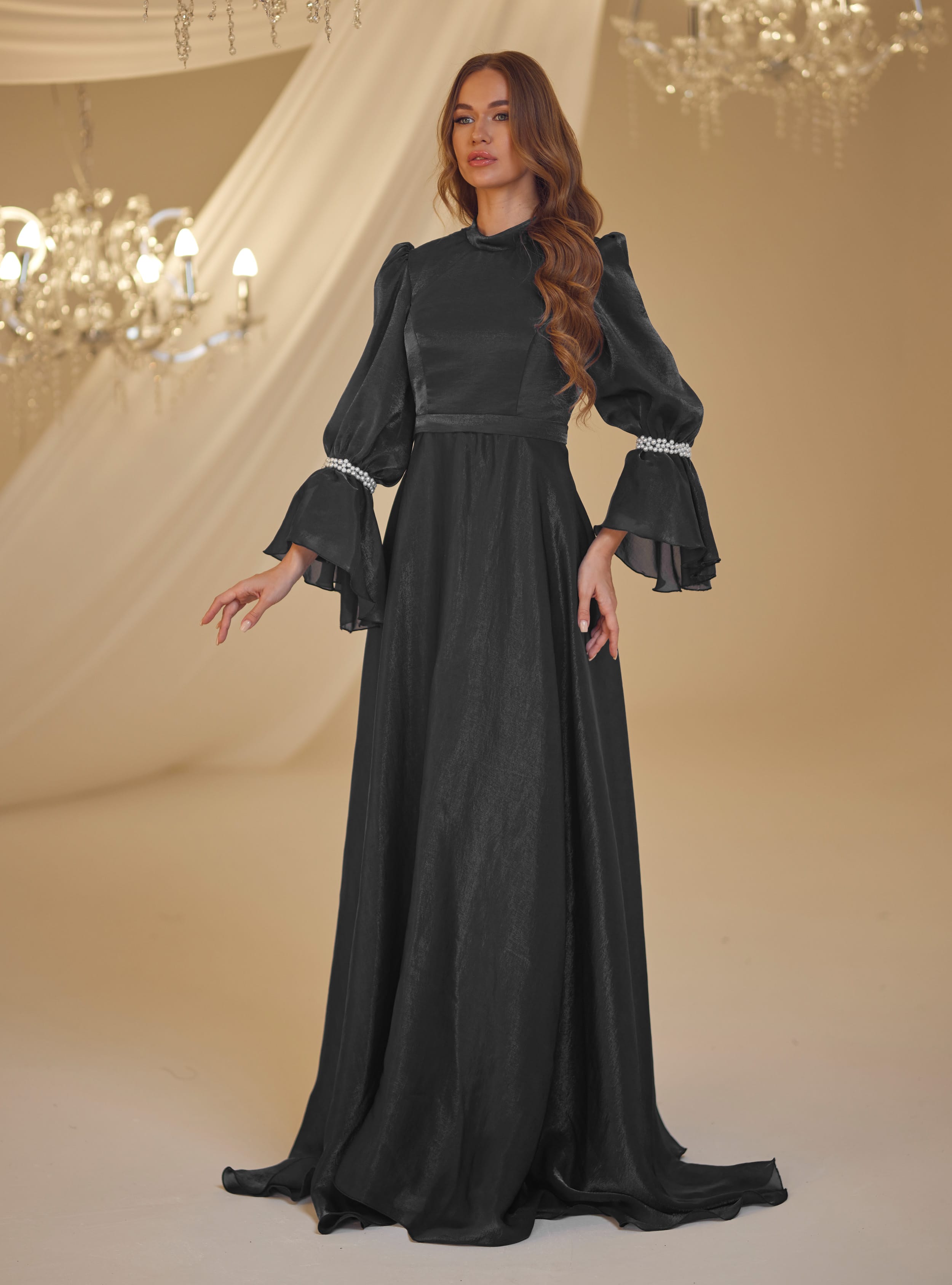 İNCİ ABİYE - Siyah- Burak Baran Fashion - Resim 2