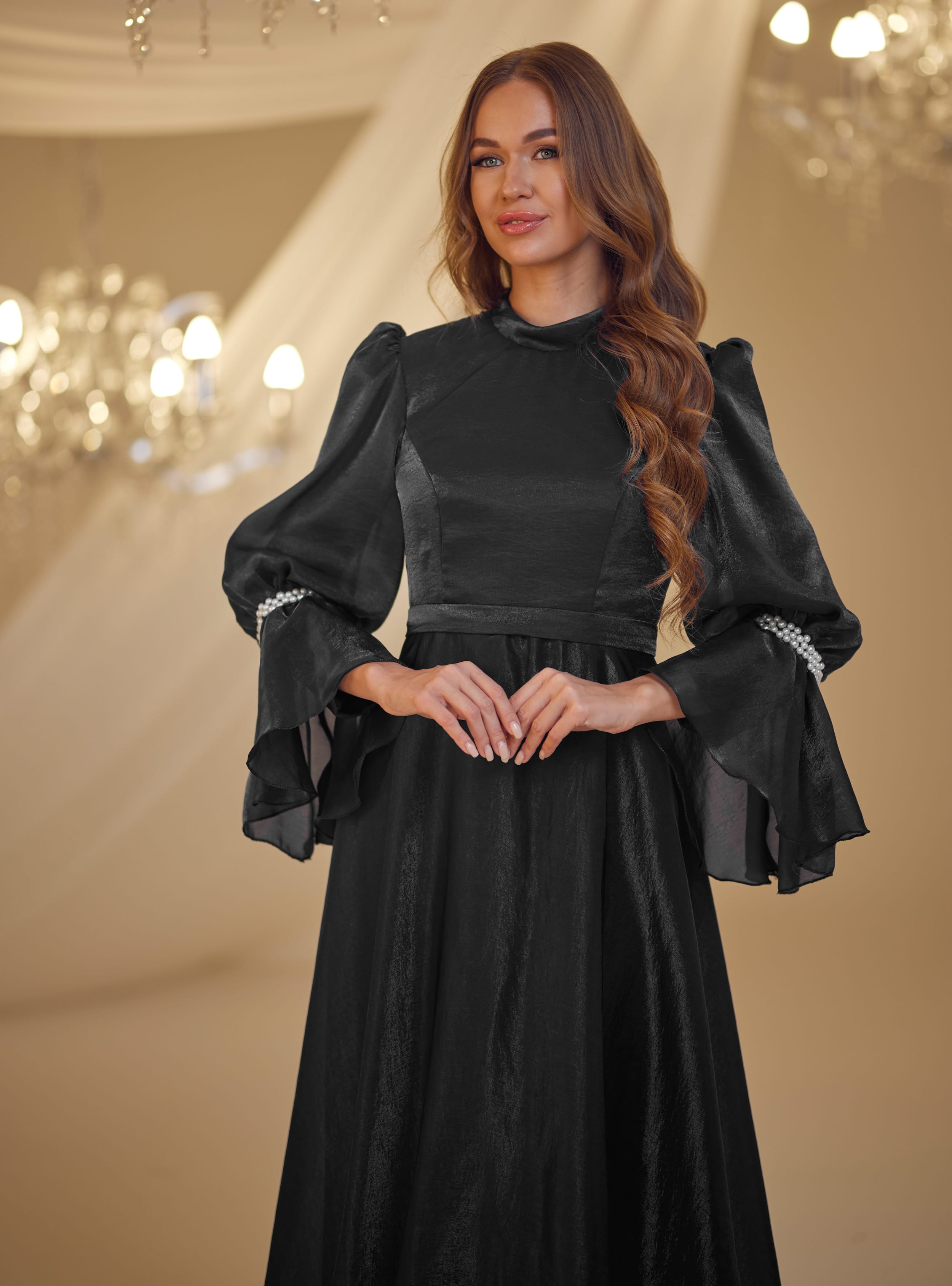 İNCİ ABİYE - Siyah- Burak Baran Fashion - Resim 4