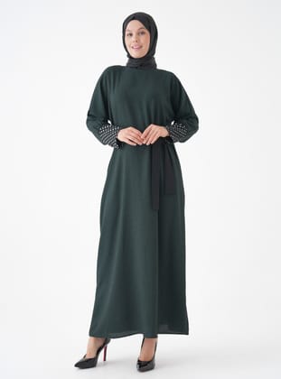 Tesettür Elbise - Zumrut yesili - Filizzade