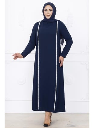 Amine Hüma Yakut Abiye Elbise Lacivert