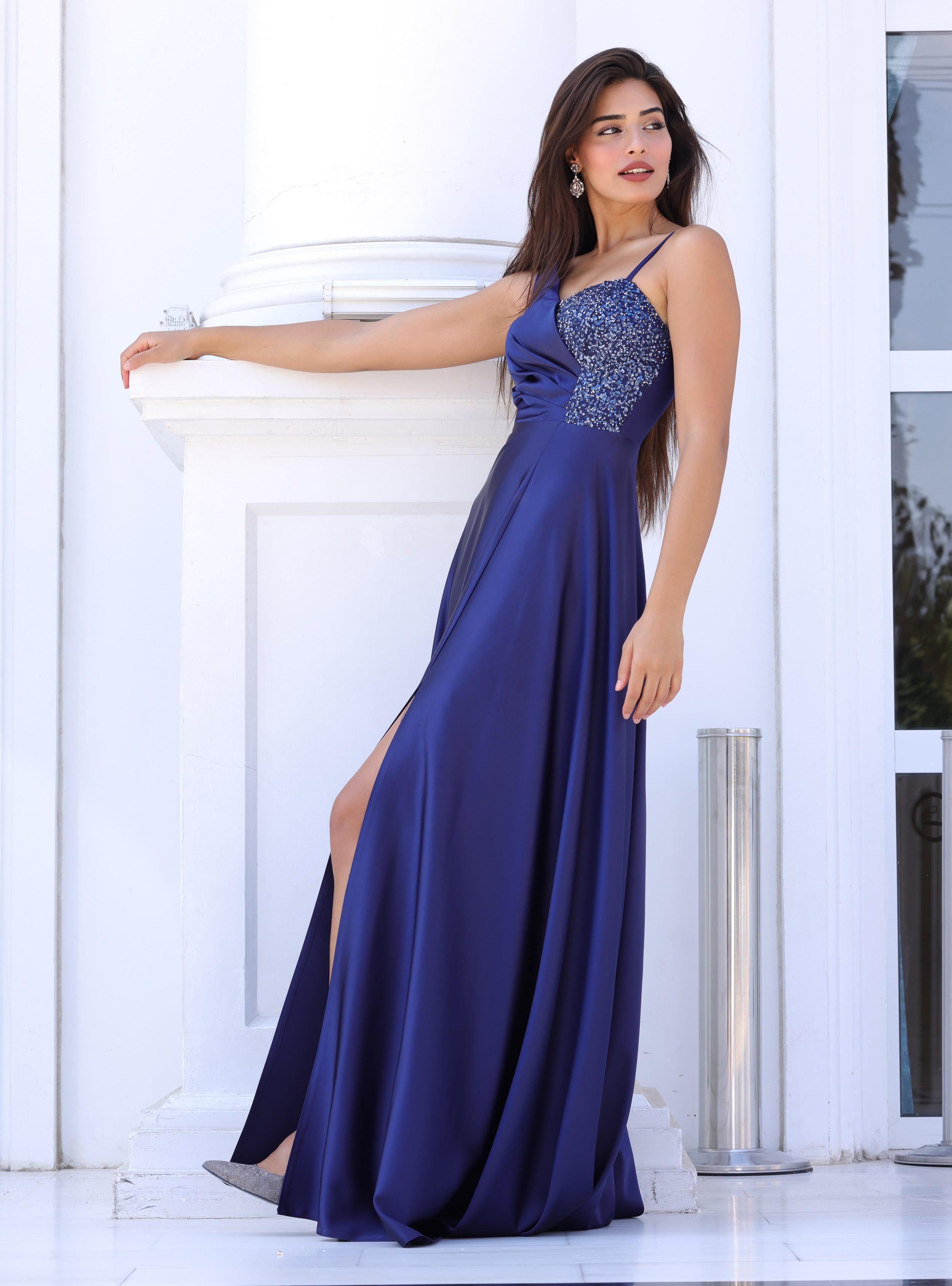 Abiye Elbise - Lacivert - MİSSNEWAL - Resim 3