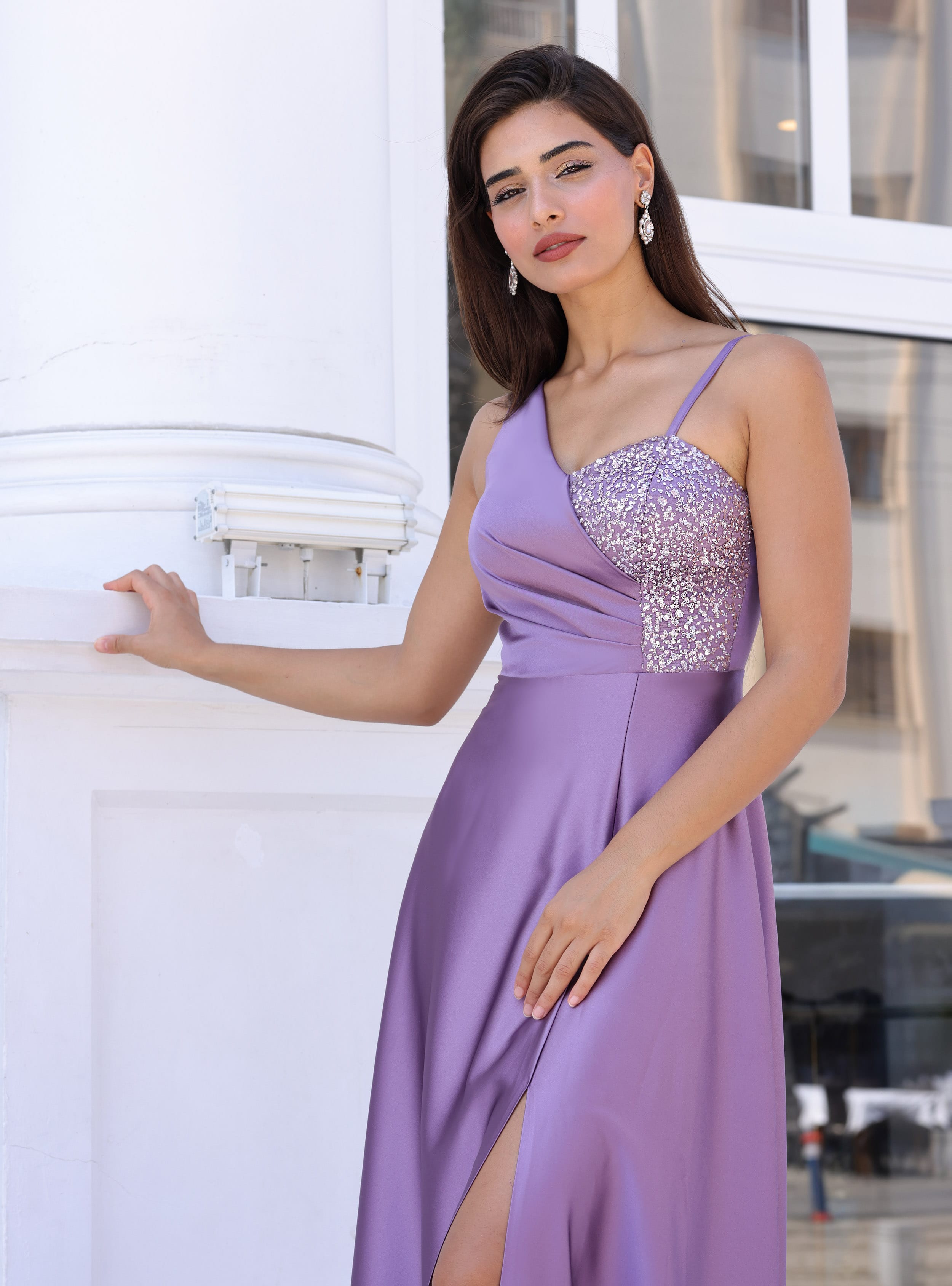 Abiye Elbise - Lavanta - MİSSNEWAL - Resim 2