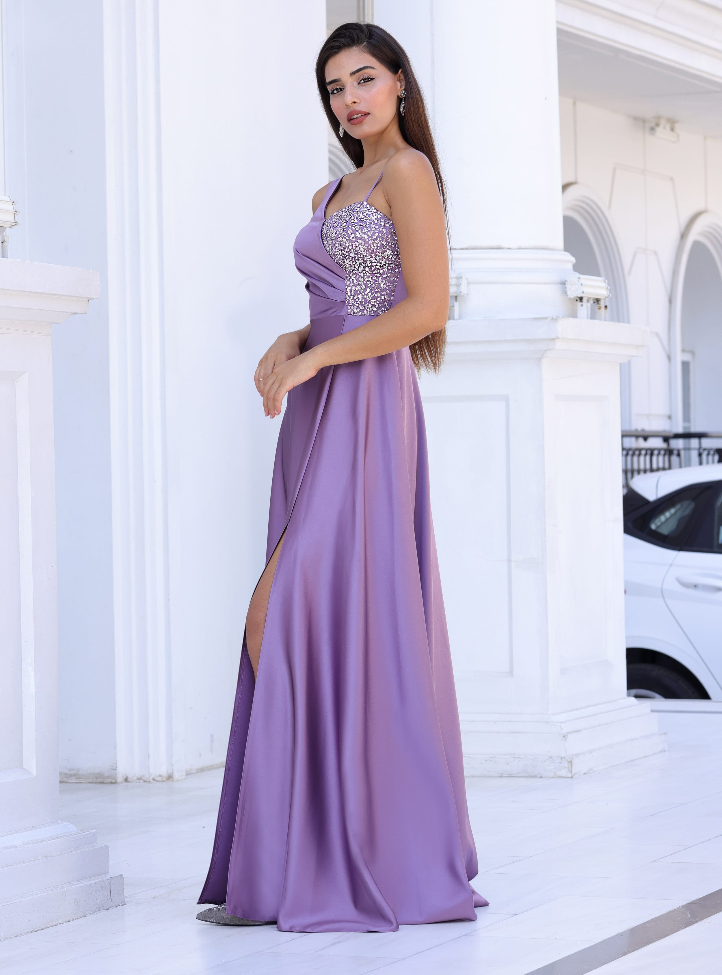 Abiye Elbise - Lavanta - MİSSNEWAL - Resim 3