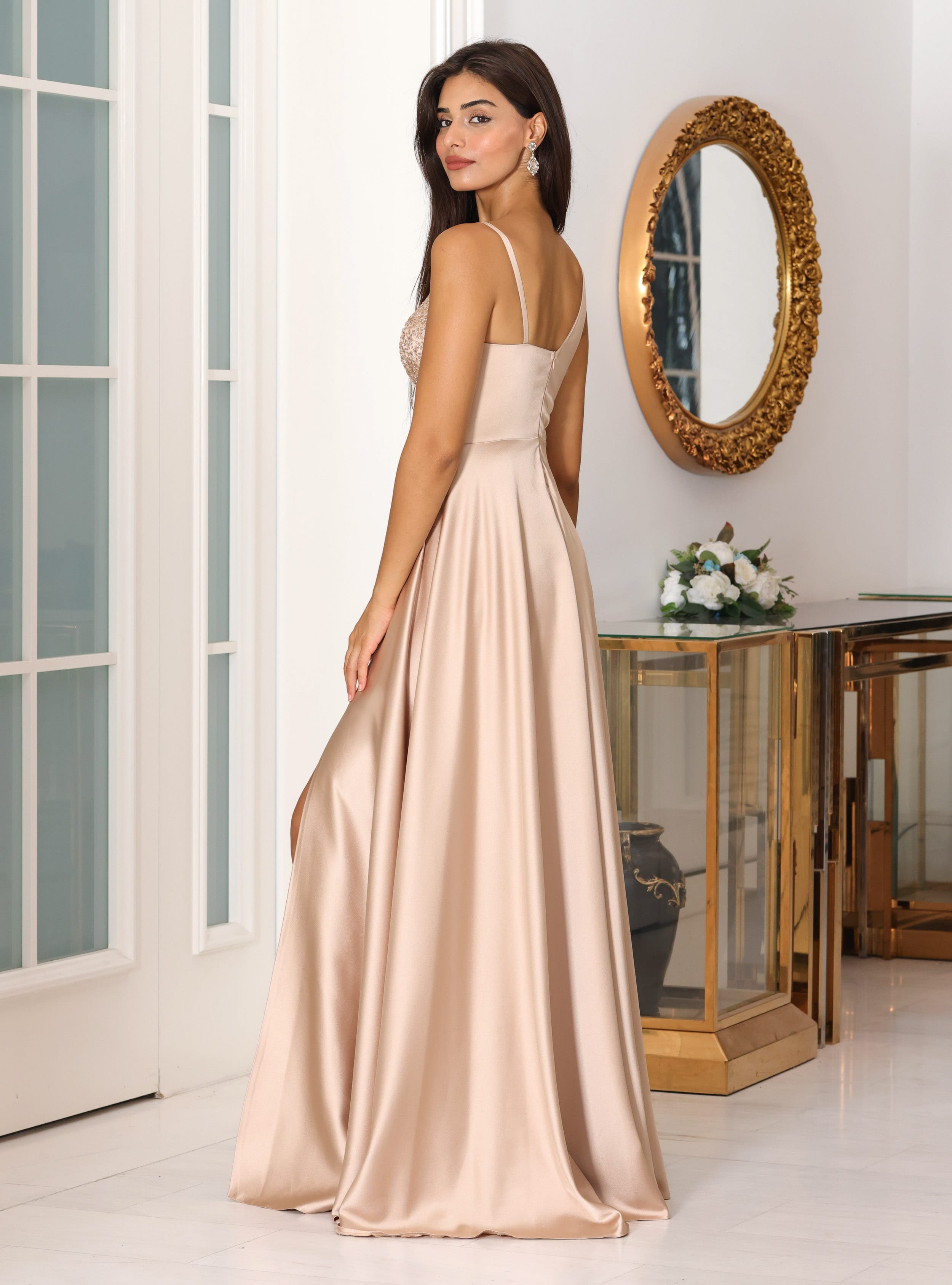 Abiye Elbise - Gold Rengi - MİSSNEWAL - Resim 4