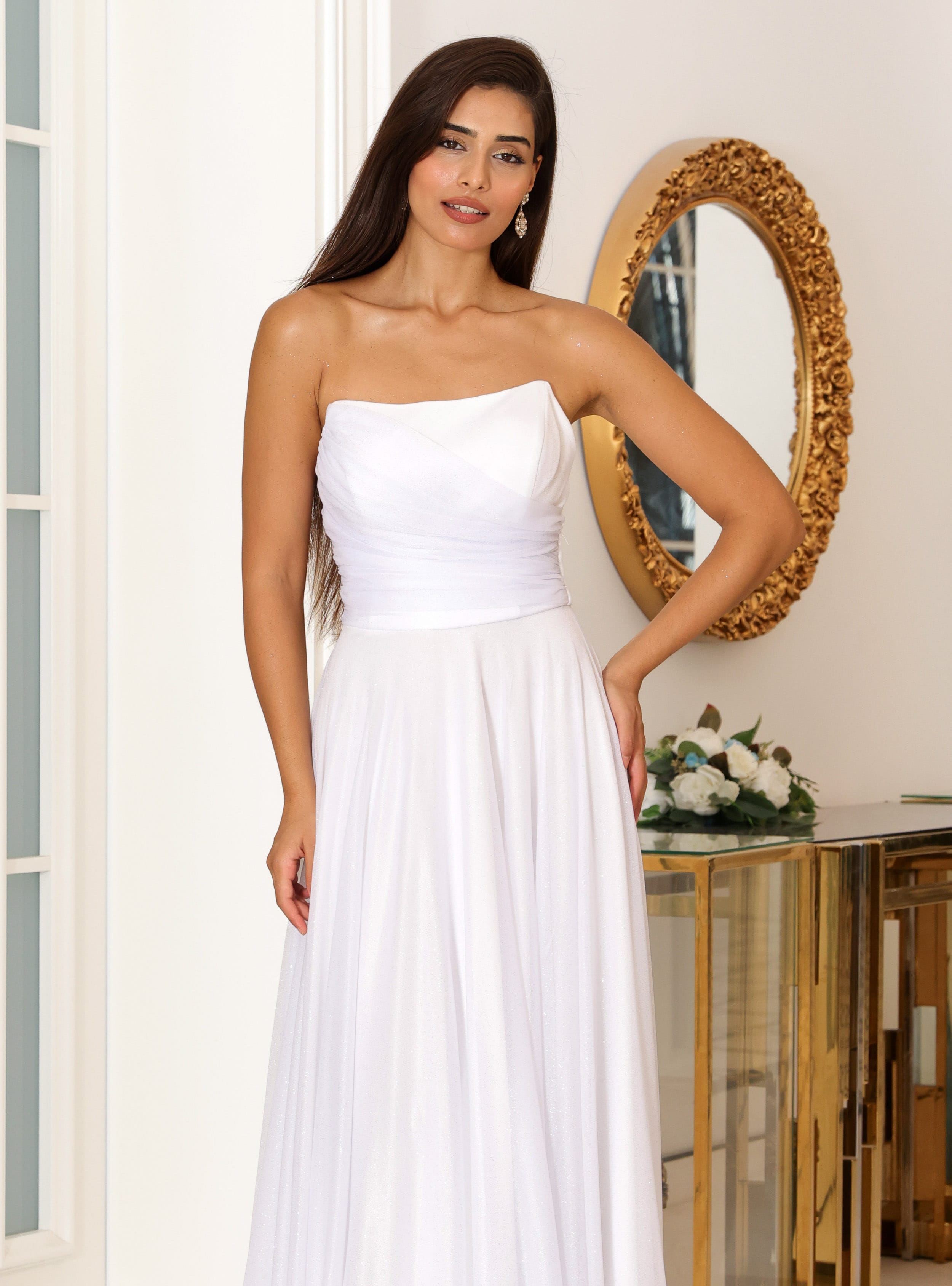 Abiye Elbise - Beyaz - MİSSNEWAL - Resim 2