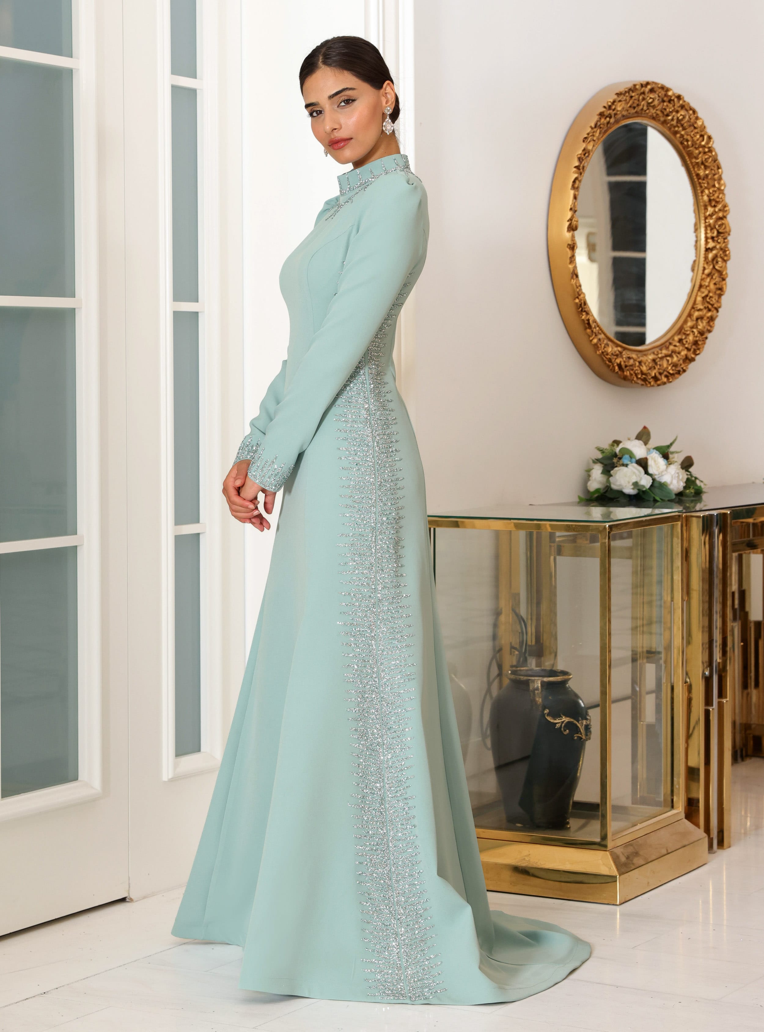 Abiye Elbise - Mint Yeşili - MİSSNEWAL - Resim 3