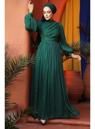 Drape Detaylı Yeşil  44081Y