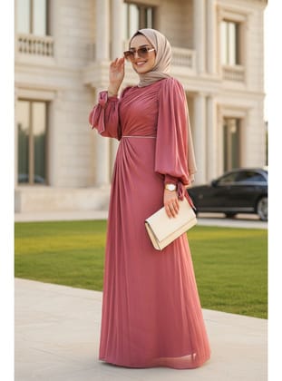 Drape Detaylı Koyu Gül Kurusu  50193KGK