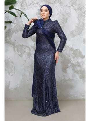 Boncuk İşlemeli Lacivert  50541L