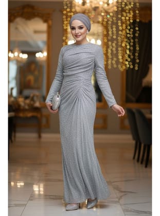 Boncuk İşlemeli Gri  50341GR