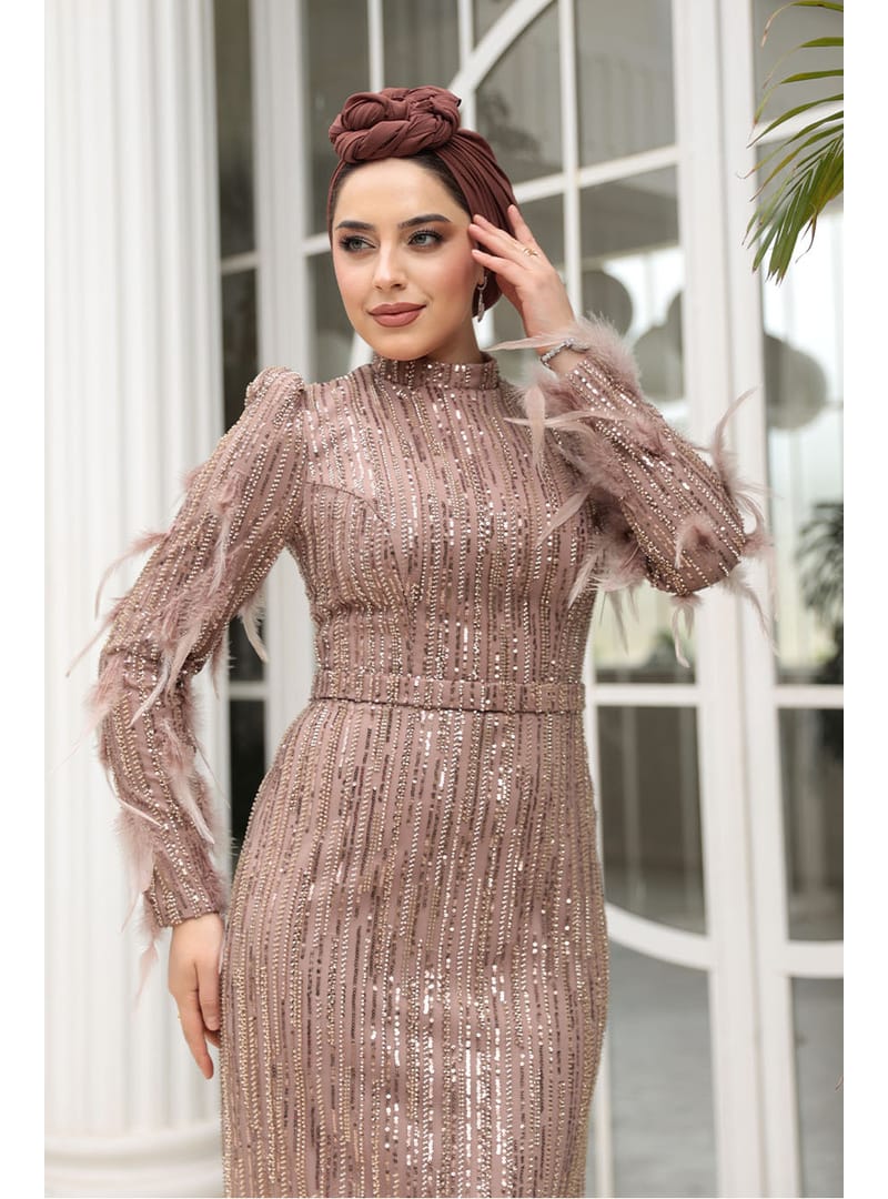 Payet Boncuk İşlemeli Vizon  51001V - Resim 3