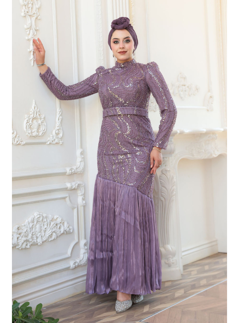 Boncuk İşlemeli Lila  51621LILA - Resim 2