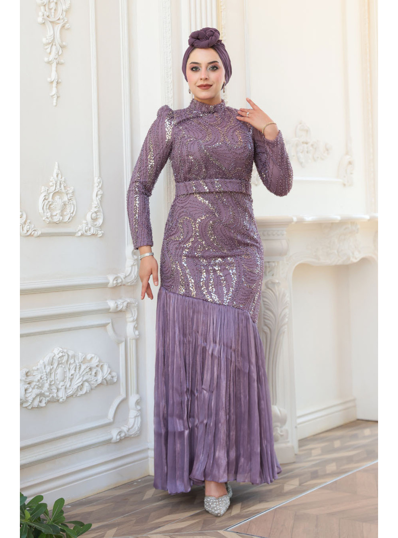 Boncuk İşlemeli Lila  51621LILA - Resim 3