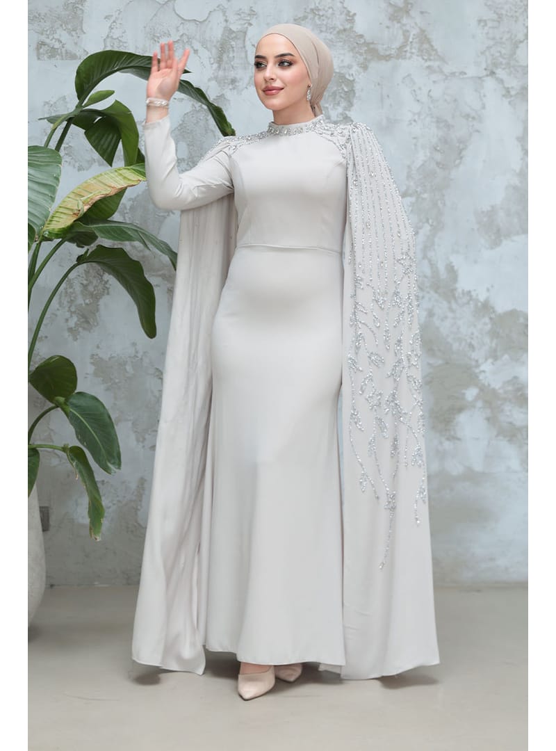 Kolları Pelerinli Bej 51681BEJ - Resim 2