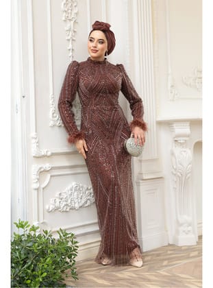 Boncuk İşlemeli Kahverengi  51351KH