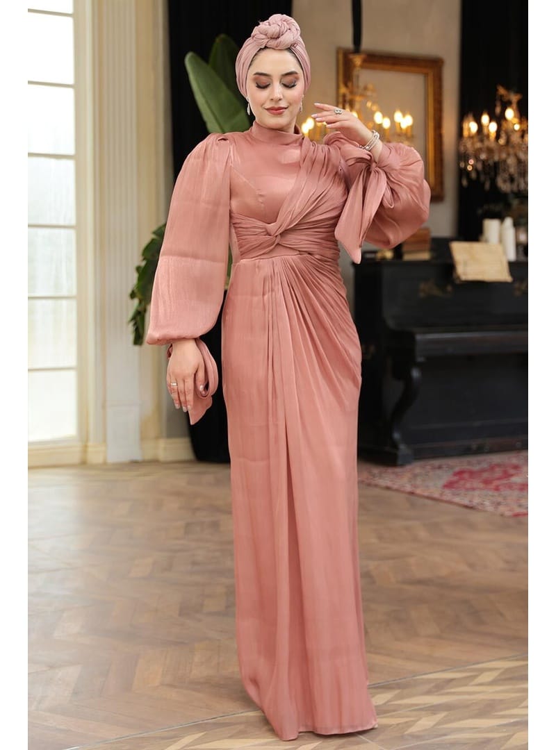 Drape Detaylı Pudra 52285PD - Resim 3