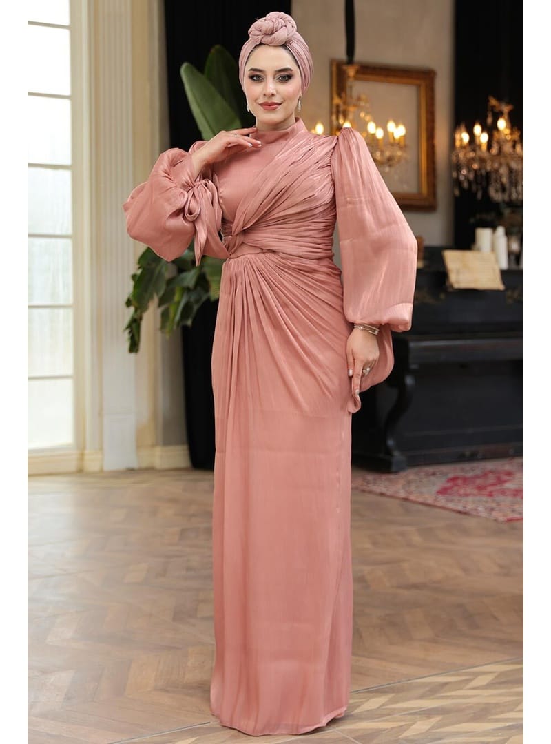 Drape Detaylı Pudra 52285PD - Resim 4