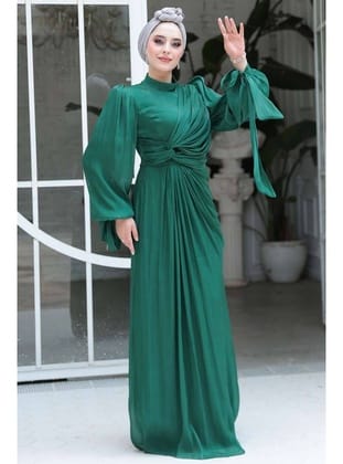 Drape Detaylı Zümrüt Yeşili 52285ZY