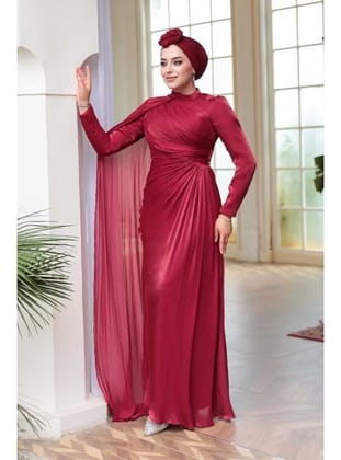 Pelerin Detaylı Bordo  5296BR