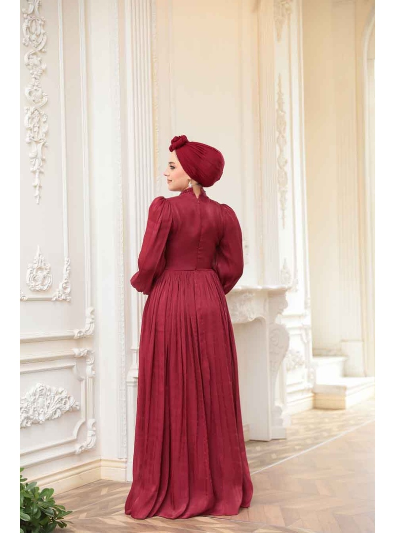 Boncuk Detaylı Bordo  52751BR - Resim 3