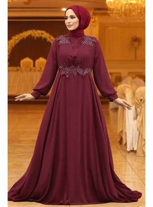 - Boncuk Detaylı Bordo  22113BR