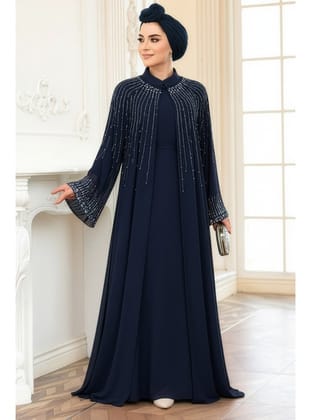 Pelerin Detaylı Lacivert  25912L