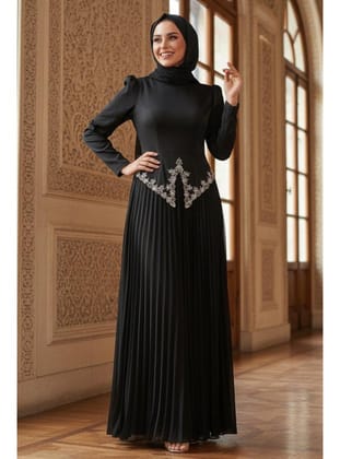 - Boncuk Detaylı Siyah  55141S