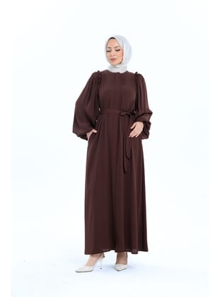 EL-NAZ ABAYA Kahverengi - 1007