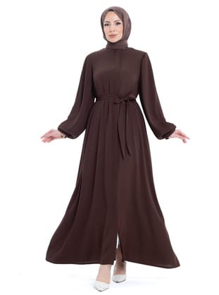 Aslım Abaya Kahverengi - 9034
