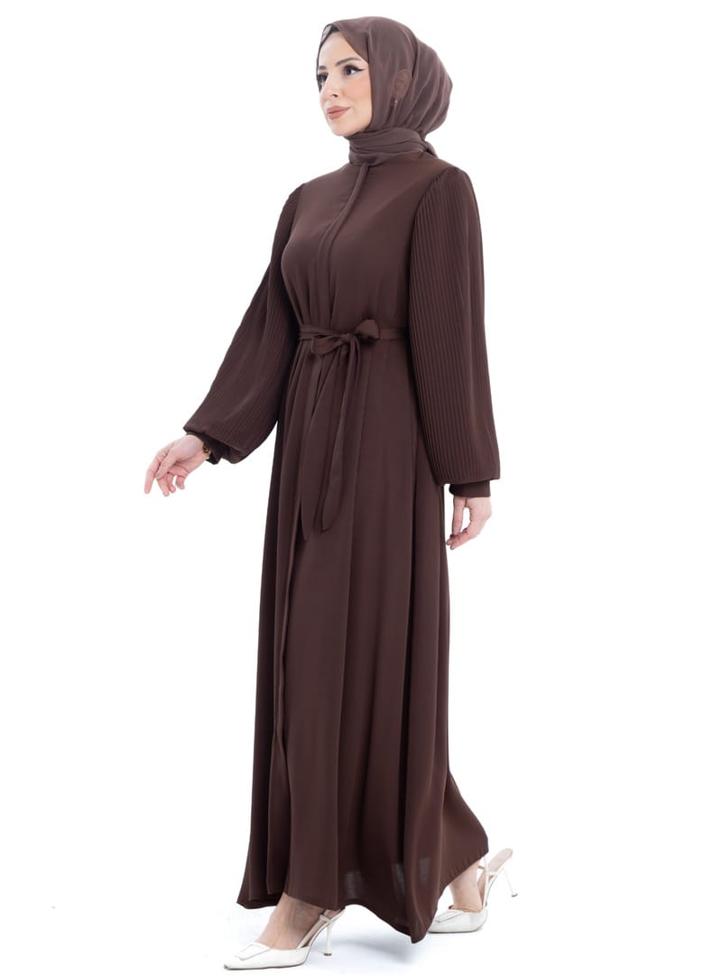 Aslım Abaya Kahverengi - 9034 - Resim 3