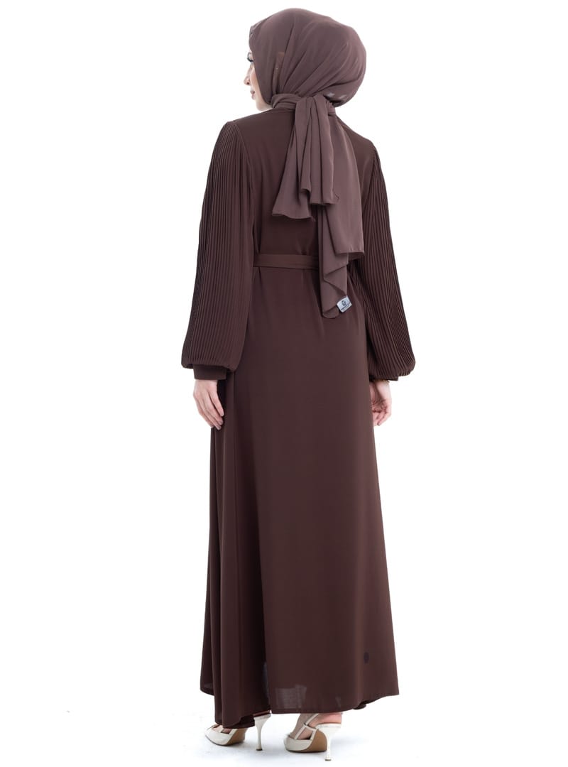 Aslım Abaya Kahverengi - 9034 - Resim 4