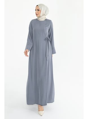Silve Dubai İpeği Abaya Gri -1012 Gri