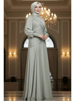 - Drape Detaylı Mint  55821MINT