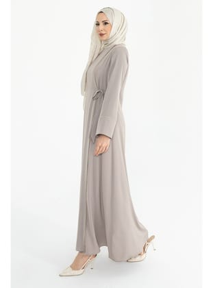 Silve Dubai İpeği Abaya Bej -1012 Bej