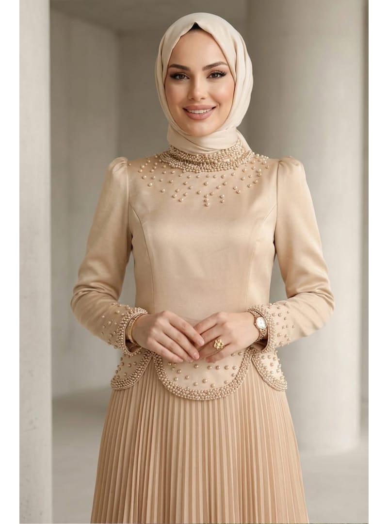 - Boncuk Detaylı Bej  55651BEJ