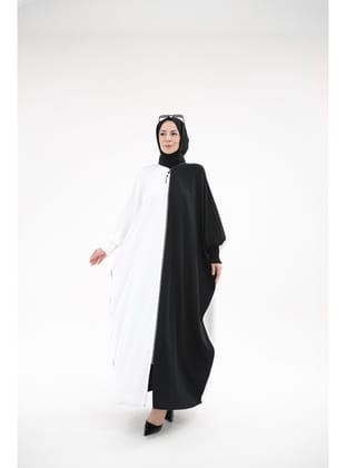 YARASA ABAYA & Siyah Beyaz -2328 Siyah Beyaz