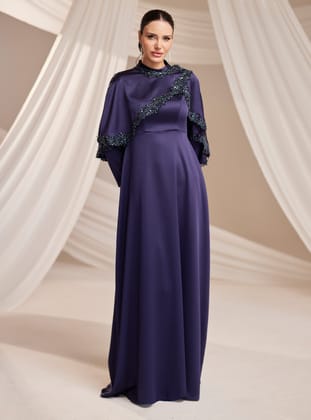Sera Abiye Elbise - Lacivert - Burak Baran Fashion