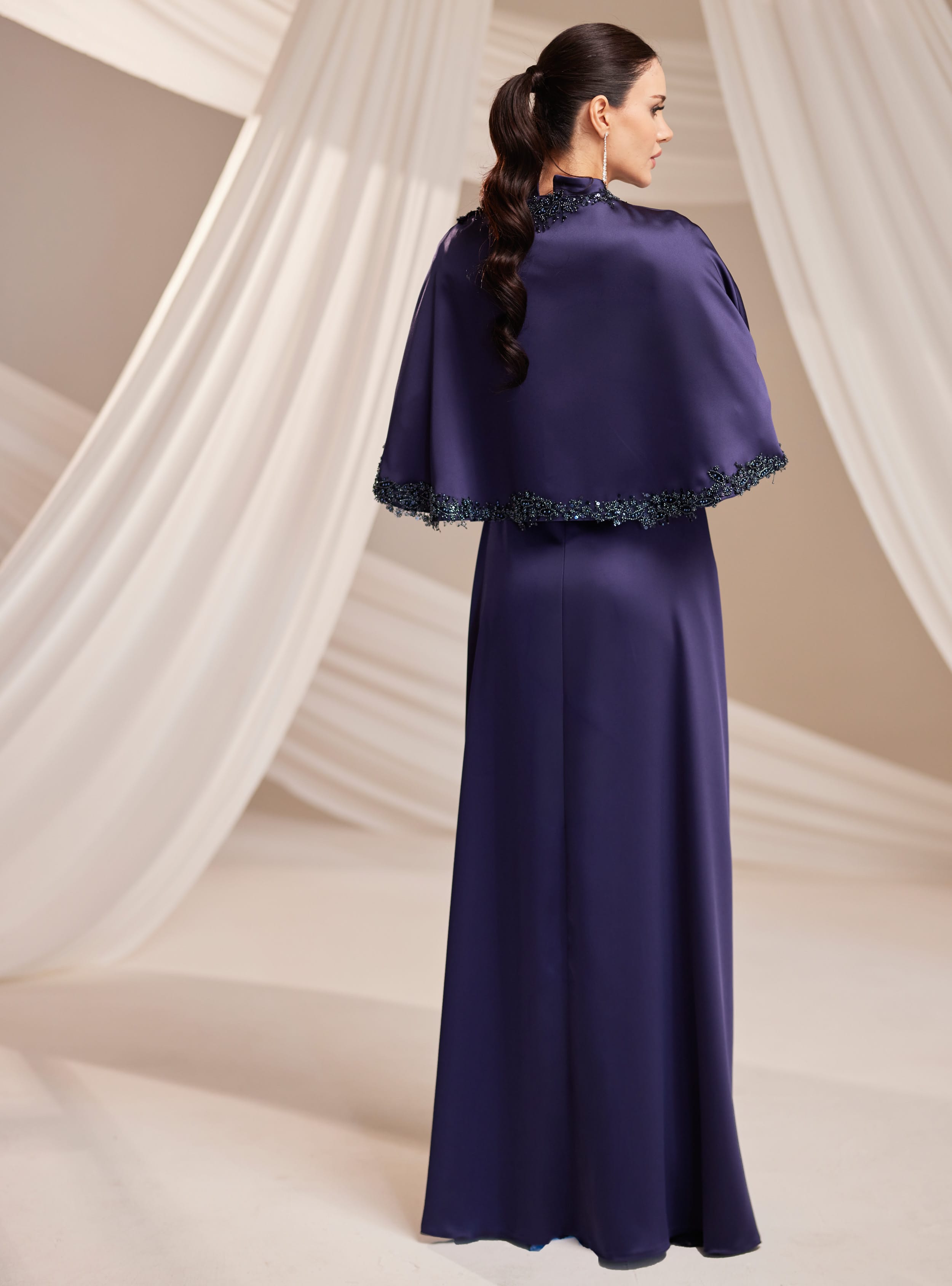 Sera Abiye Elbise - Lacivert - Burak Baran Fashion - Resim 4