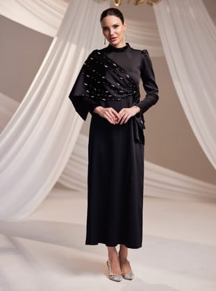 Dilara Abiye Elbise - Siyah - Burak Baran Fashion