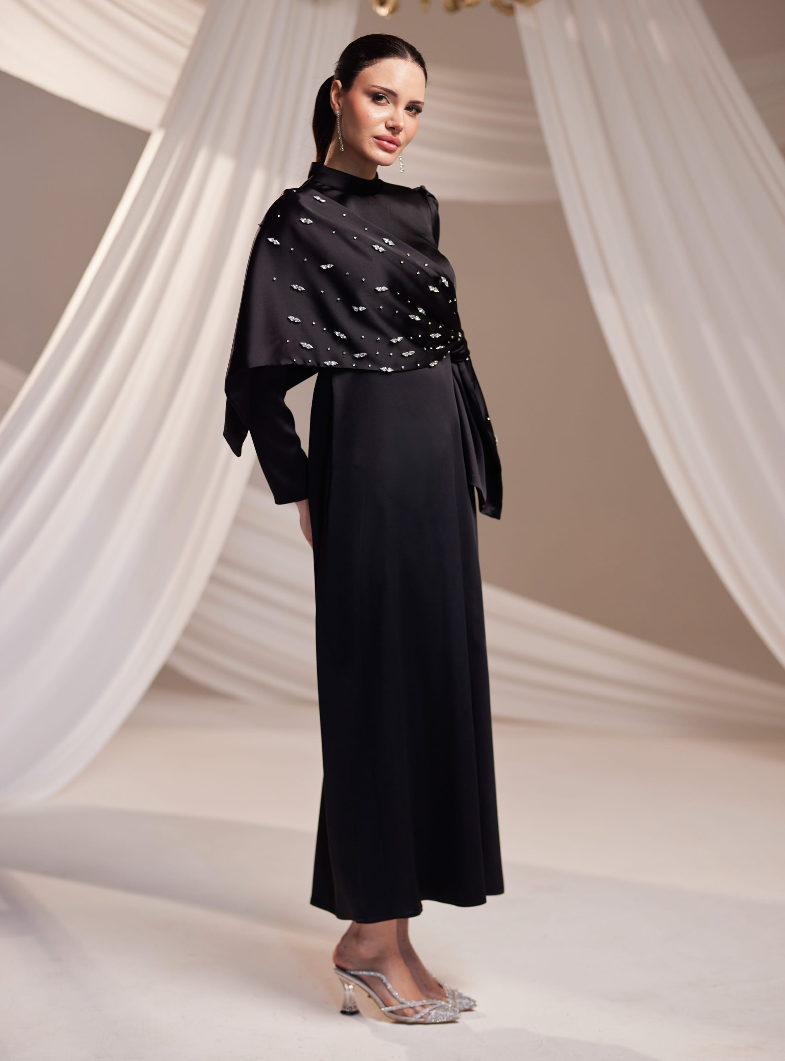 Dilara Abiye Elbise - Siyah - Burak Baran Fashion - Resim 2