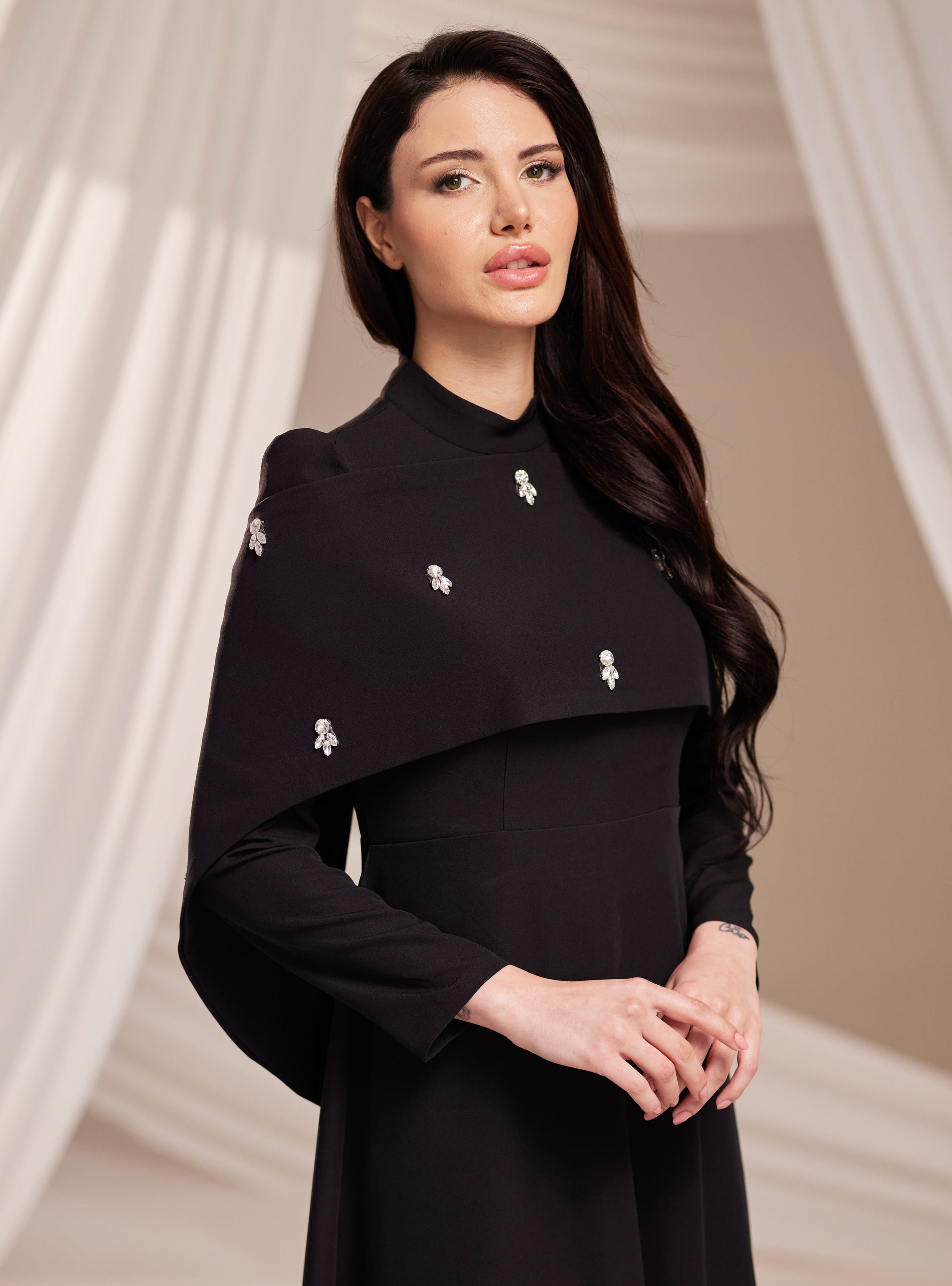 Aria Abiye Elbise - Siyah - Burak Baran Fashion - Resim 2