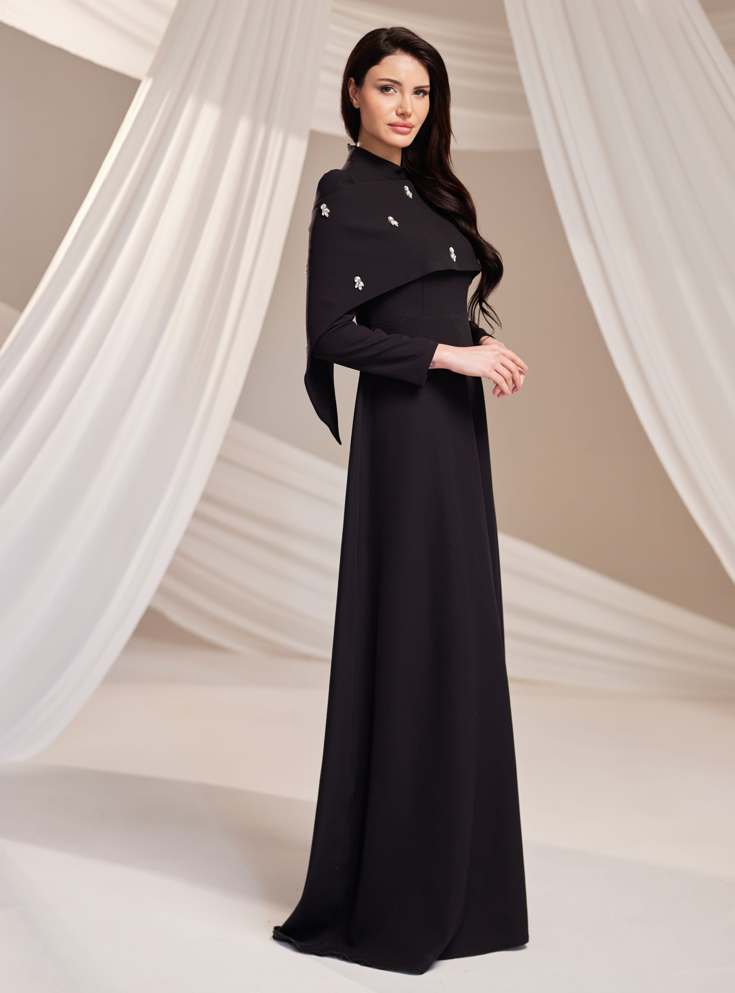 Aria Abiye Elbise - Siyah - Burak Baran Fashion - Resim 3