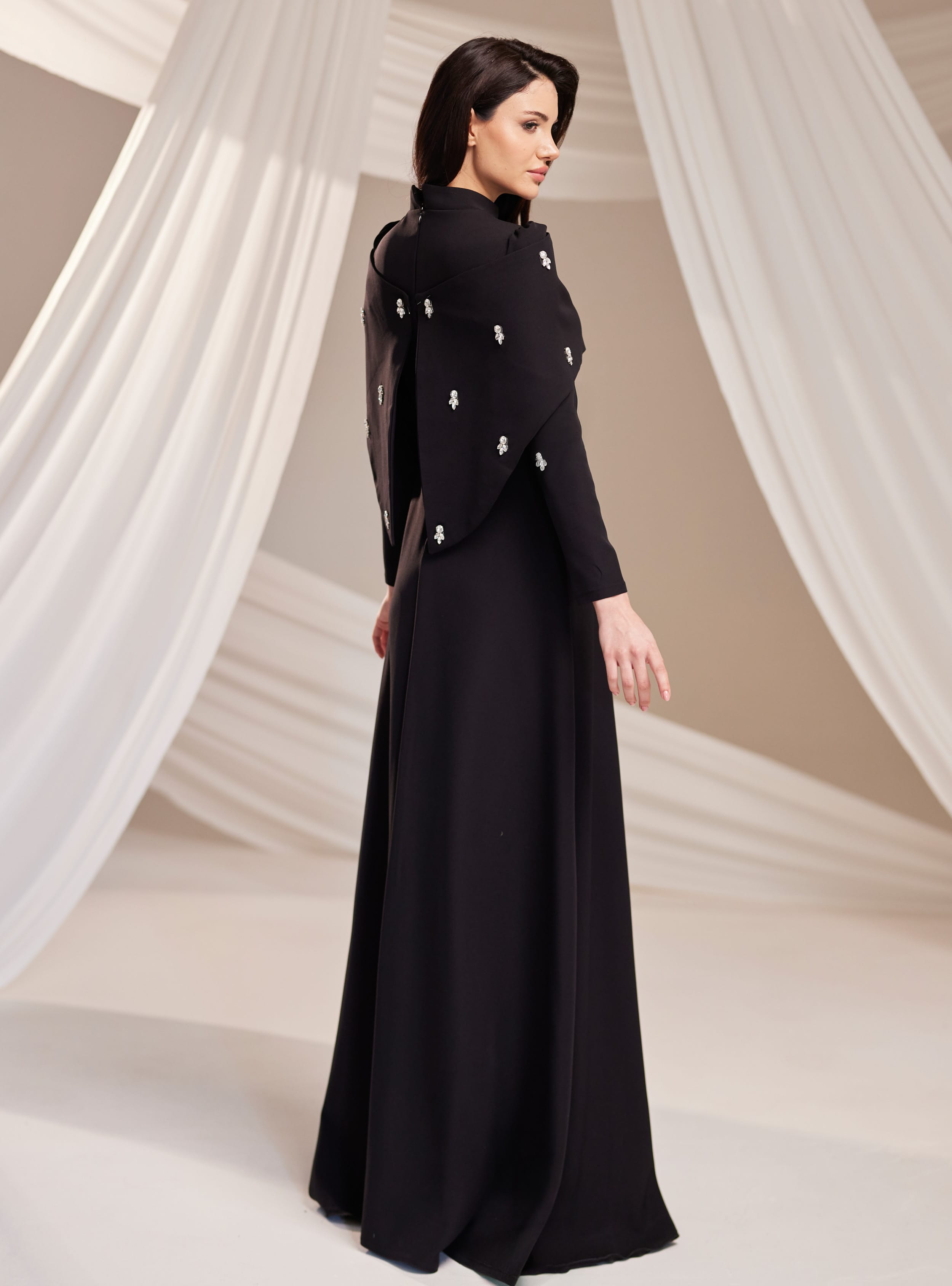 Aria Abiye Elbise - Siyah - Burak Baran Fashion - Resim 4