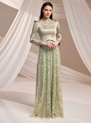 Liora Abiye Elbise - Çağla - Burak Baran Fashion
