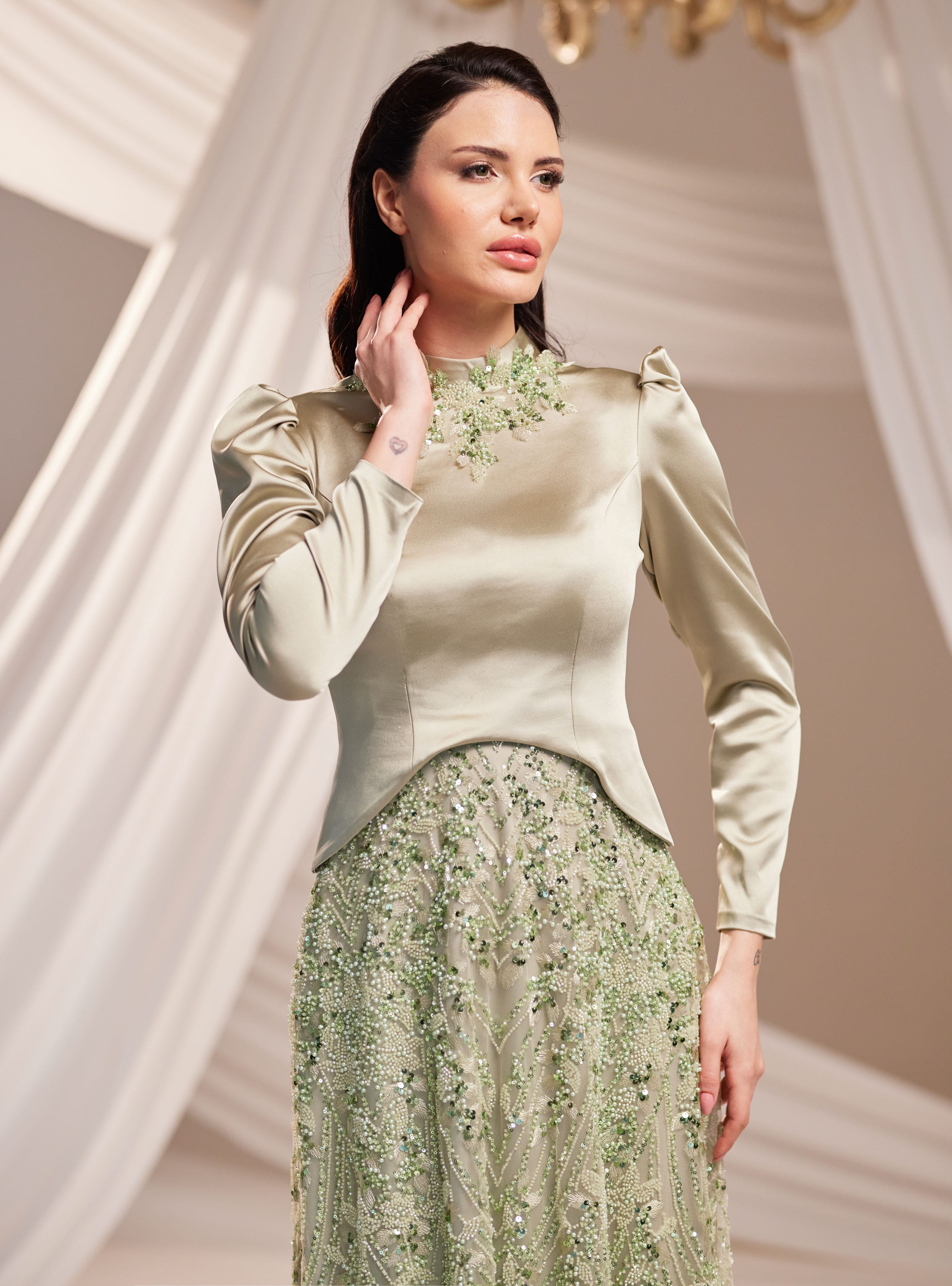 Liora Abiye Elbise - Çağla - Burak Baran Fashion - Resim 2