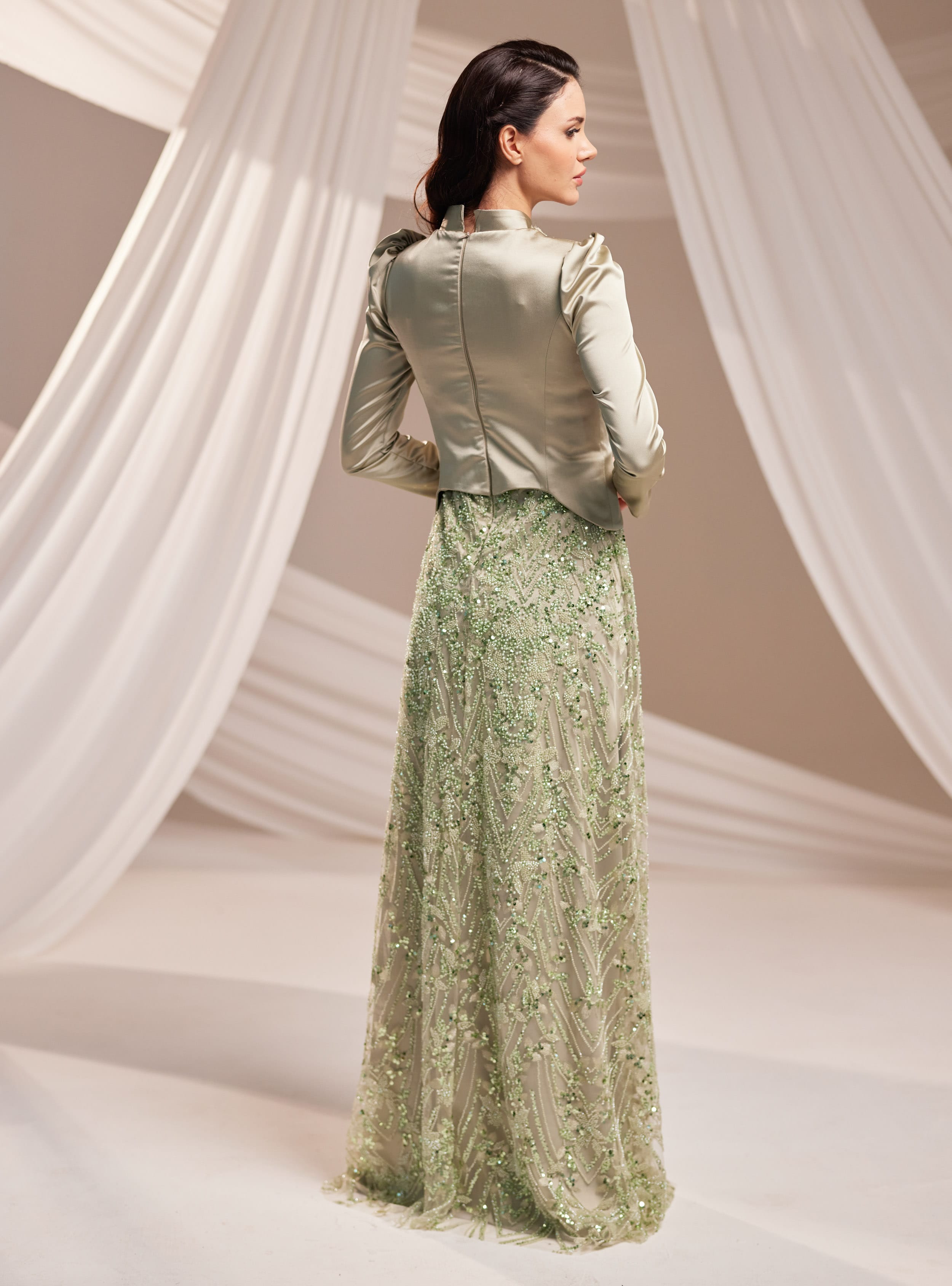 Liora Abiye Elbise - Çağla - Burak Baran Fashion - Resim 3