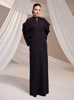 Zahra Abiye Elbise - Siyah - Burak Baran Fashion