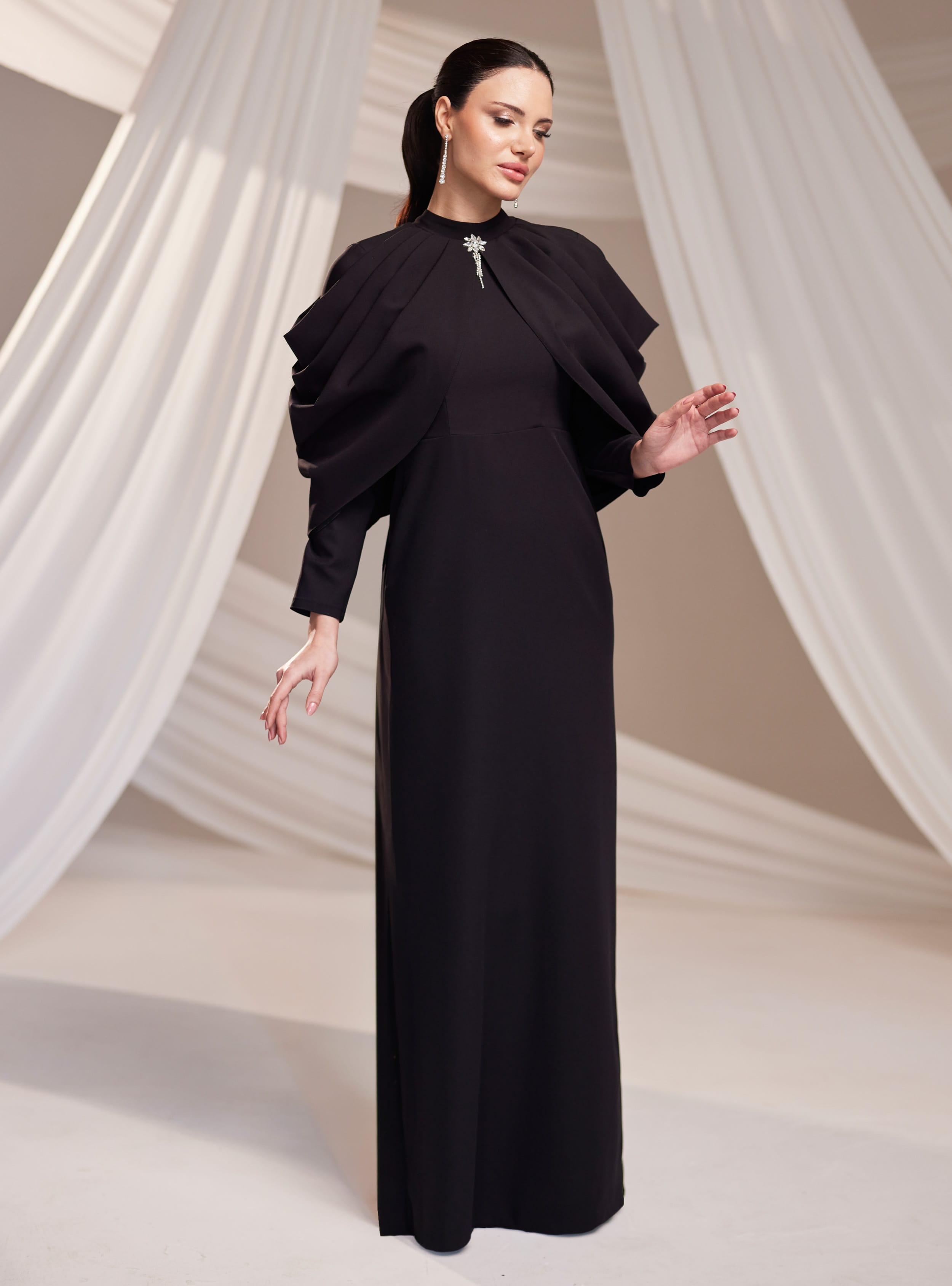 Zahra Abiye Elbise - Siyah - Burak Baran Fashion - Resim 2