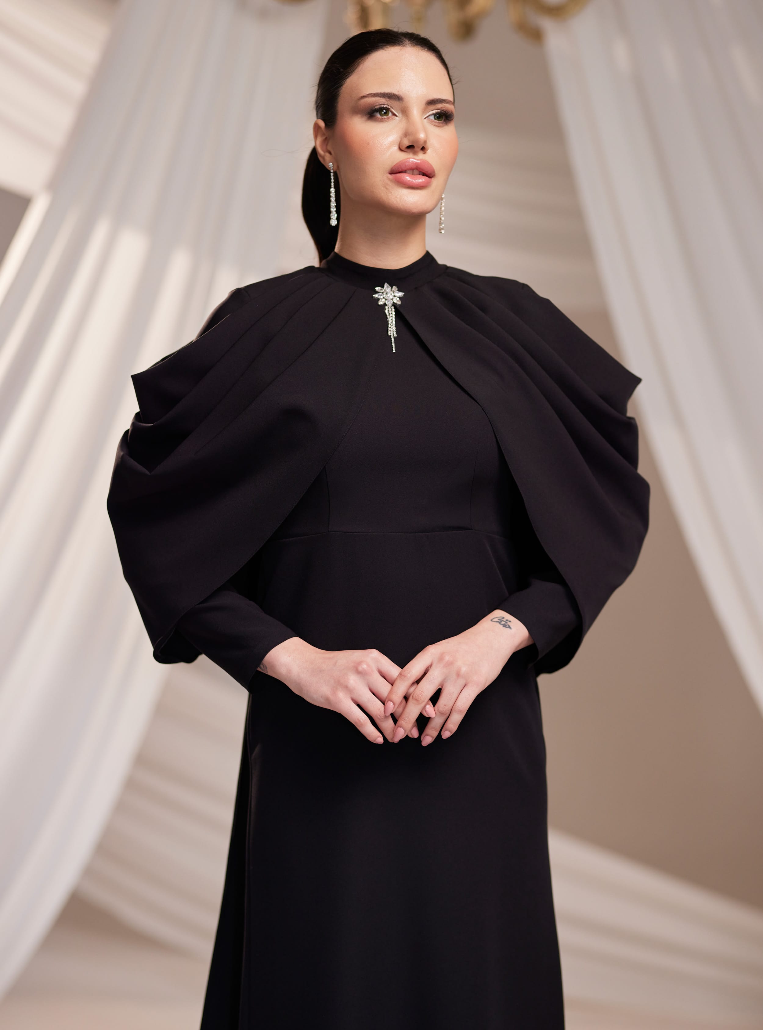 Zahra Abiye Elbise - Siyah - Burak Baran Fashion - Resim 3