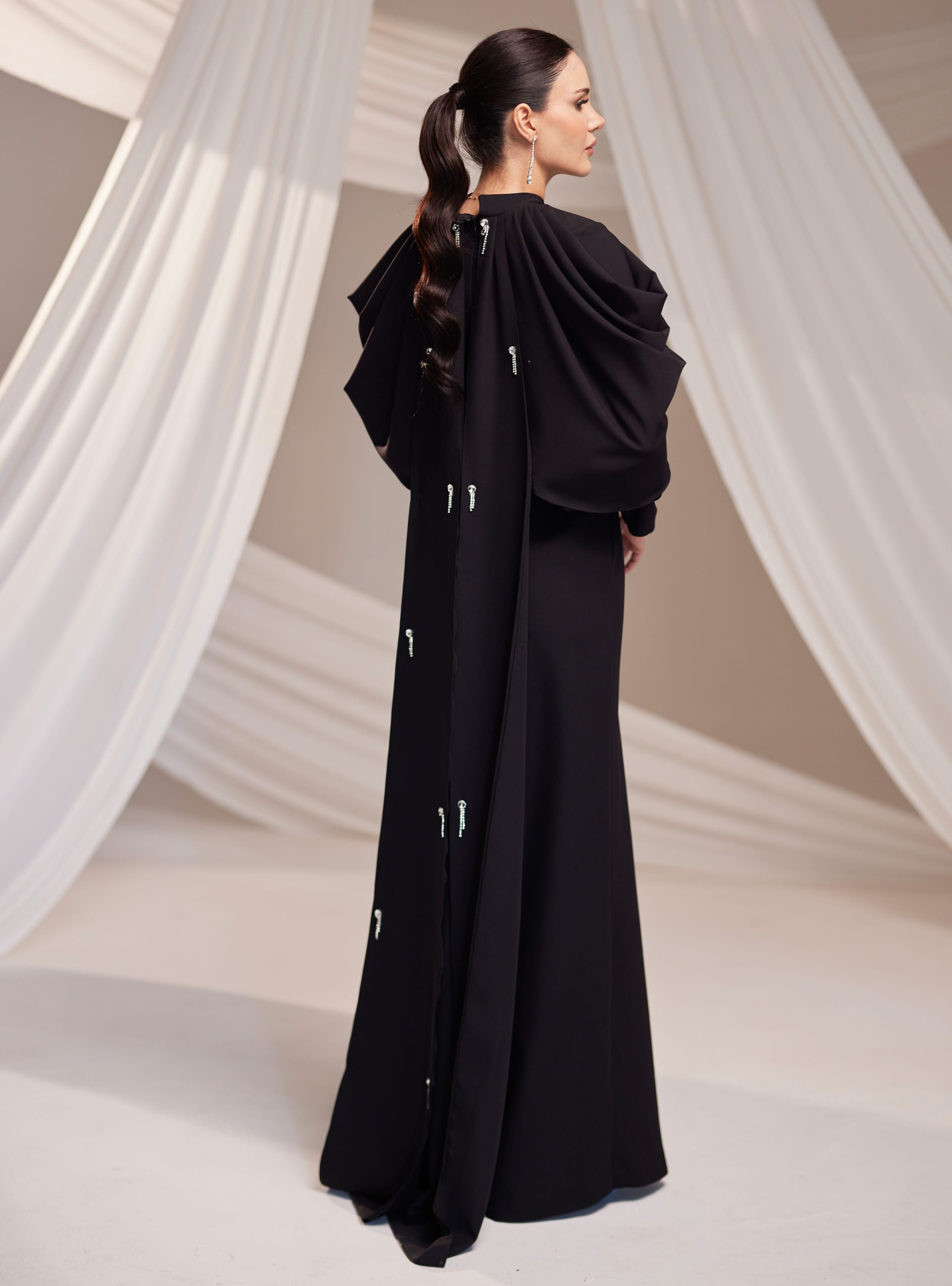 Zahra Abiye Elbise - Siyah - Burak Baran Fashion - Resim 4